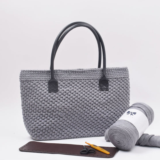 Shopper med læderbund - Small
3