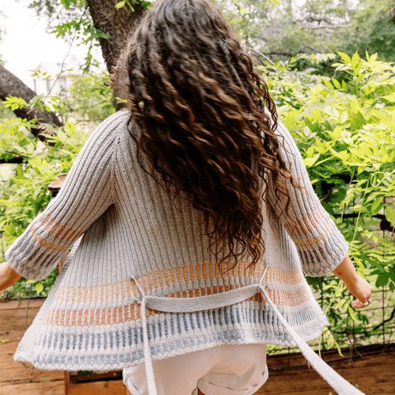 Fusing Cardigan - Åben Cardigan med Bindebælte
6