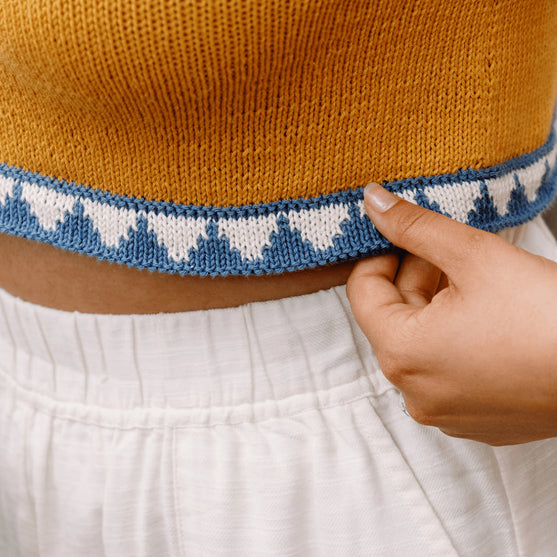 Bevelled Tank - Ærmeløs Intarsia Top
3