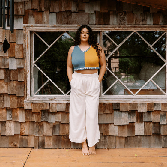 Bevelled Tank - Ærmeløs Intarsia Top
8