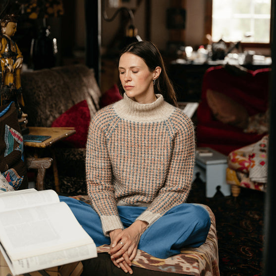Vintage Tiles - Sweater i strukturstrik
2