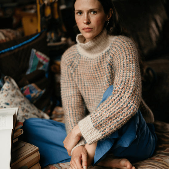 Vintage Tiles - Sweater i strukturstrik
3