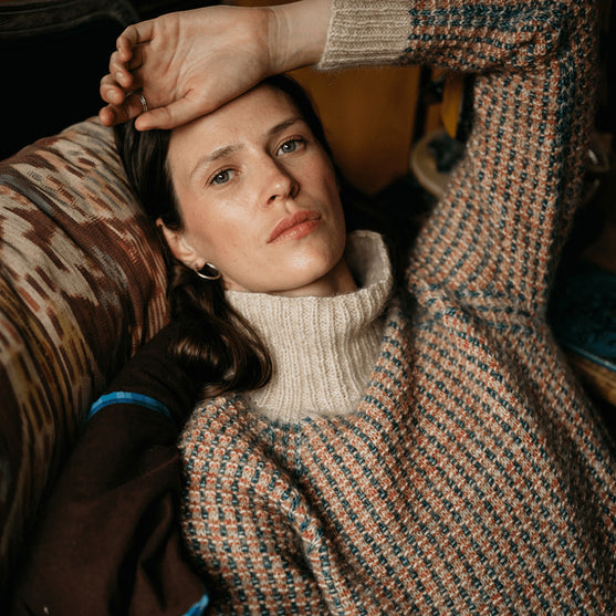 Vintage Tiles - Sweater i strukturstrik
4