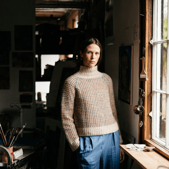 Vintage Tiles - Sweater i strukturstrik
5