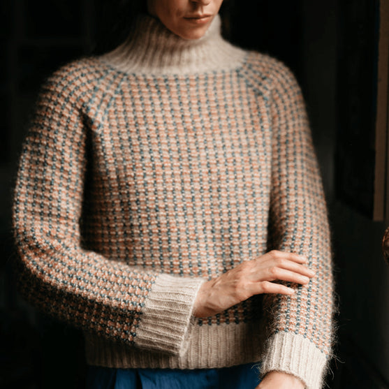 Vintage Tiles - Sweater i strukturstrik
6