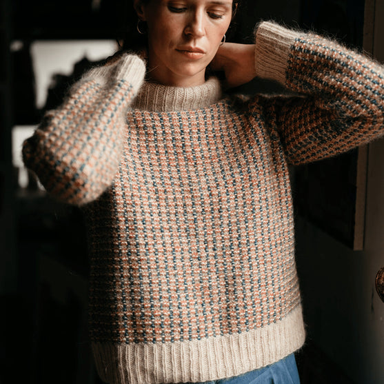 Vintage Tiles - Sweater i strukturstrik
7