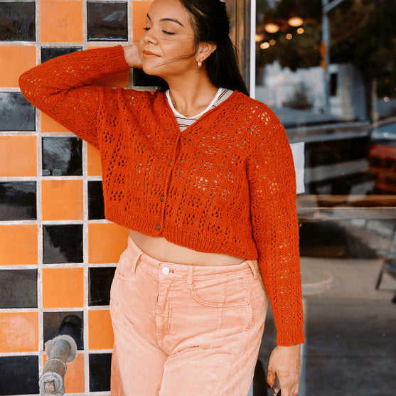 Timanfaya - Cardigan med hulmønster
4