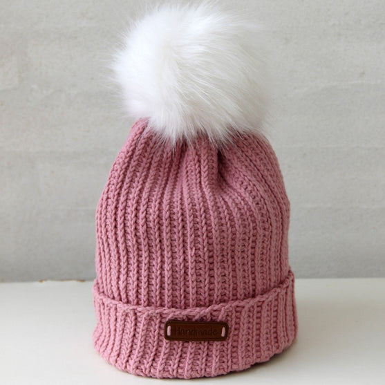Pompon m/knap, Hvid - Go Handmade
2