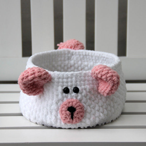 Teddy Basket med PU Læderbunde
2