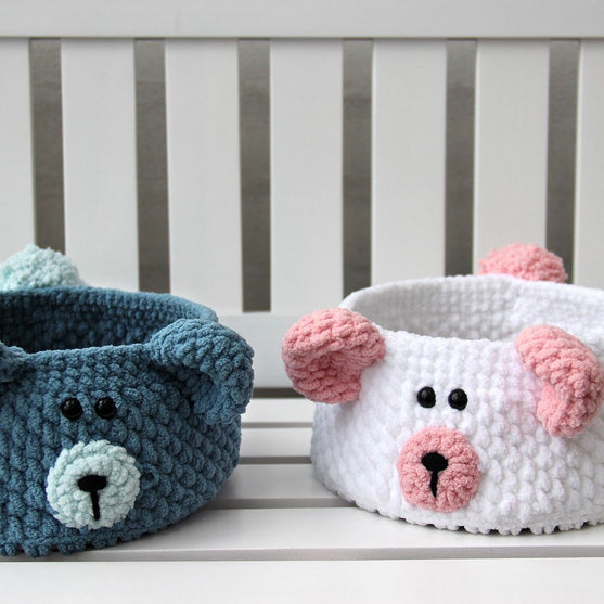Teddy Basket med PU Læderbunde
5