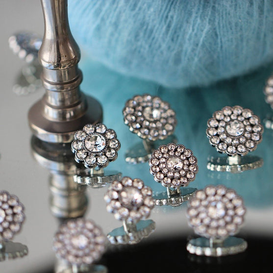 Bling Knapper - Store Sten - Sølv - 4 stk. - Go Handmade
4
