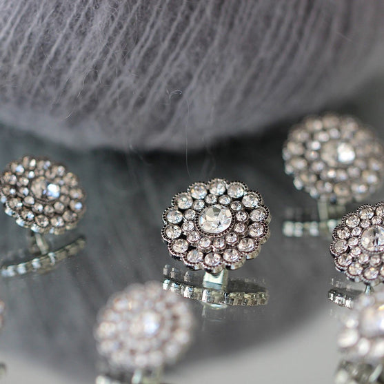 Bling Knapper - Små Sten - Sølv - 4 stk. - Go Handmade
4