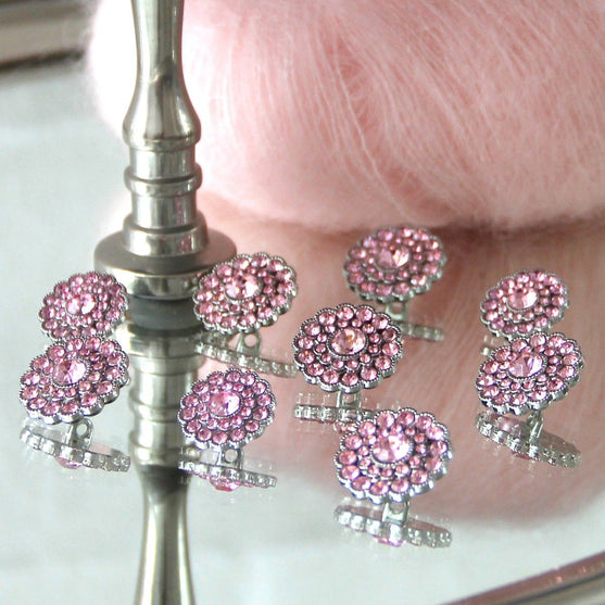 Bling Knapper - Små Sten - Pink - 4 stk. - Go Handmade
5