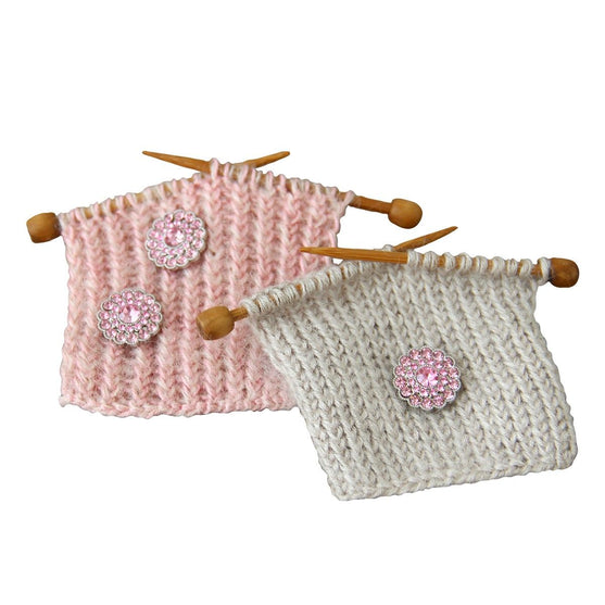 Bling Knapper - Små Sten - Pink - 4 stk. - Go Handmade
4