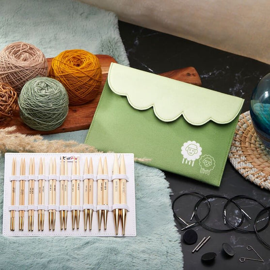 Bamboo Deluxe Udskifteligt Rundpindesæt - KnitPro
4