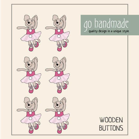 Træknapper - Musen Emily - 6 stk. - Go Handmade
2