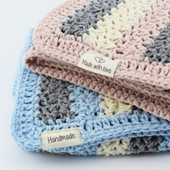 10 Labels - Made by Mormor - 5 cm - Sandfarvet - Go Handmade
4