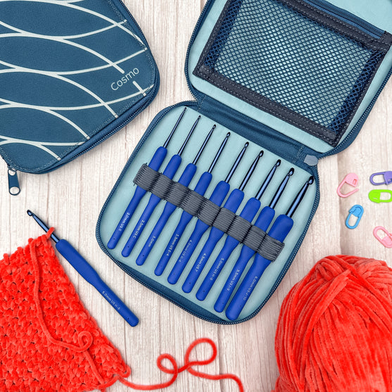 Cosmo Hæklenålesæt - 9 Størrelser - Indigo - Hobbii
8
