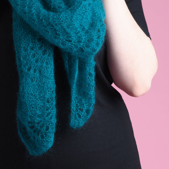 Påfugl-sjal i Kid Silk
5