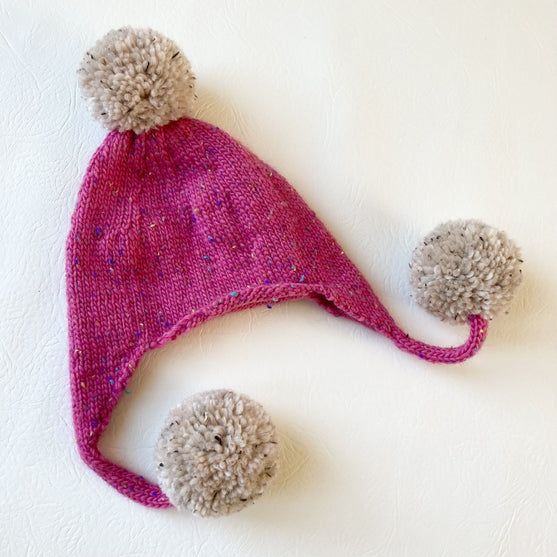 Triple pompom - Børnehue
5
