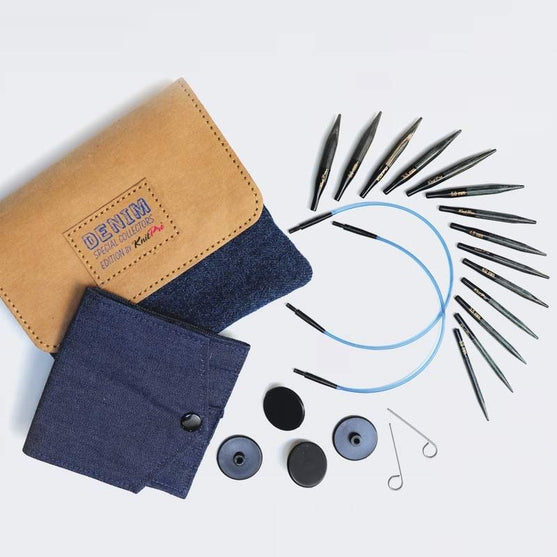 DENIM Ekstra Korte Udskiftelige Rundpindesæt - KnitPro
2
