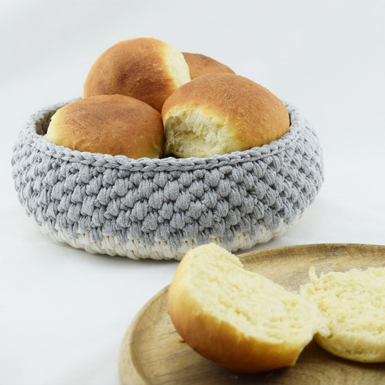 Hæklet Ribbon Kurv
3