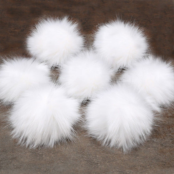 Pompon m/knap, Hvid - Go Handmade
3