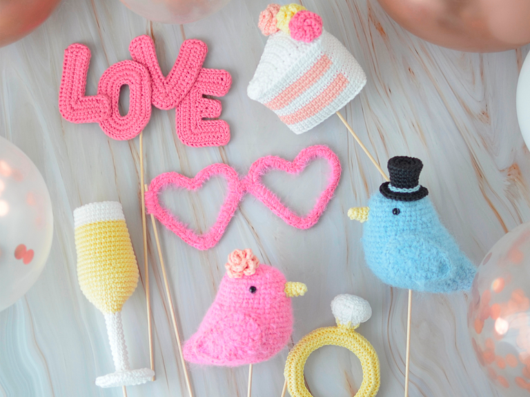 Crochet Photo Props for Weddings & Bachelorette Parties