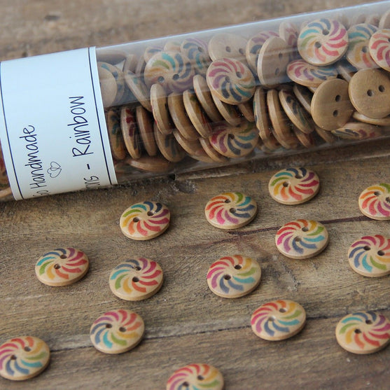 

Regnbue Knapper - 15 mm - Go Handmade
2
