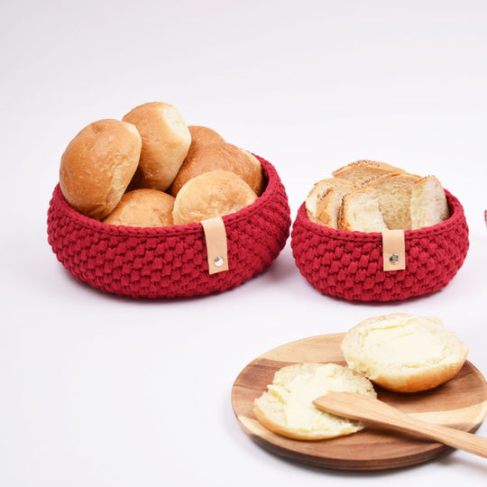 Hæklet jule brødkurve