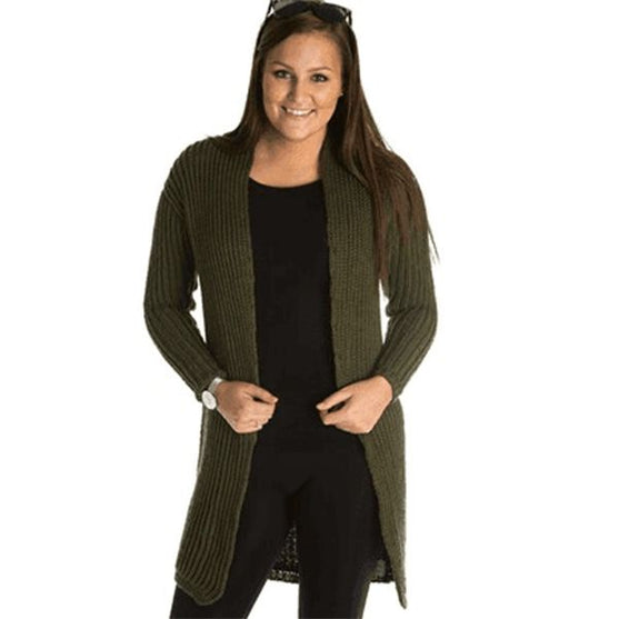 

1526 - Lang patentstrikket cardigan
1