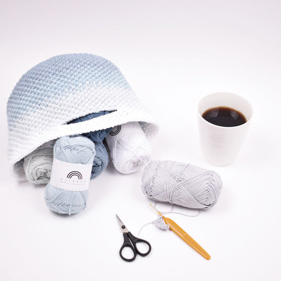 

Hæklet garntaske - Tone i tone
1