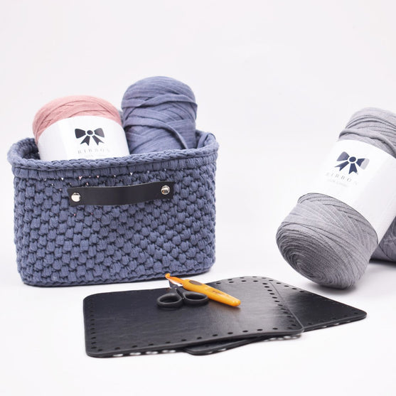 

Opbevaringskurv med læderbund  kvadratisk - Stor
2