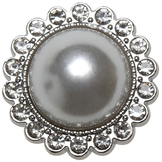 Perleknapper m. sten - 21 mm - 4 stk - Go Handmade