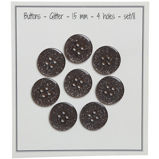 

Glitter Knapper - Sorte - Flere Størrelser - Go Handmade
1