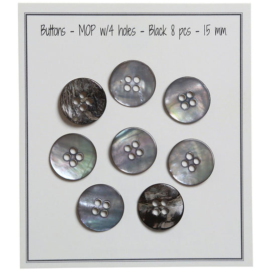Perlemor Knapper - Sorte - Go Handmade