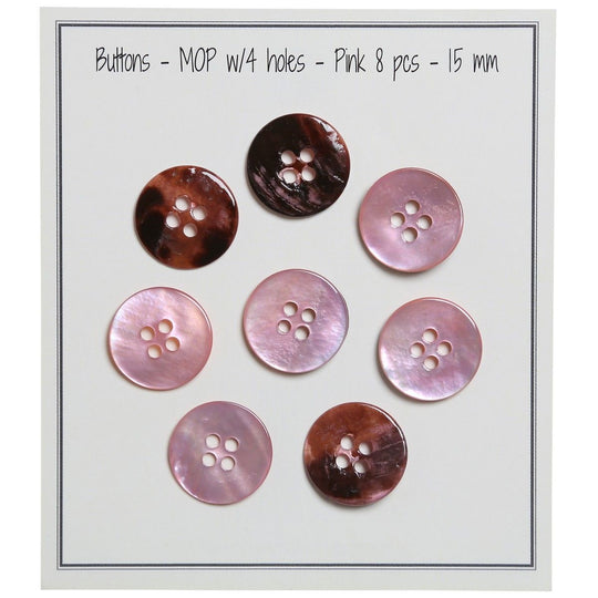 Perlemor Knapper - Pink - Go Handmade