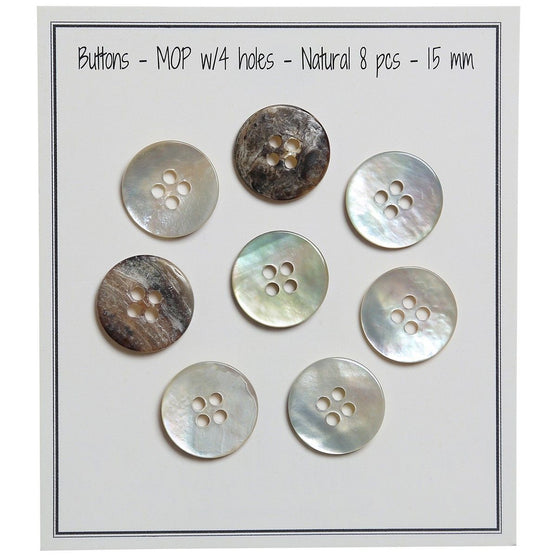 

Perlemor Knapper - Natur - Go Handmade
1