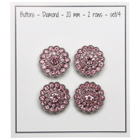 

Bling Knapper - Små Sten - Pink - 4 stk. - Go Handmade
2