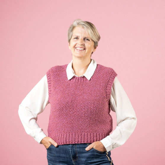 

Renee - Vest i perlestrik - Pink Collection
7