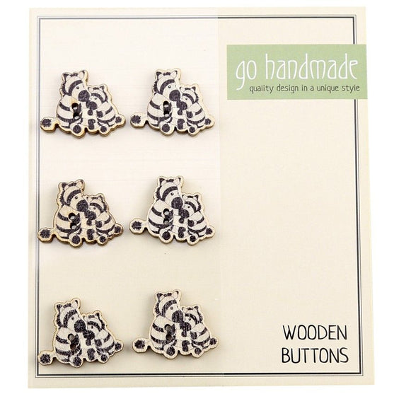 

Træknapper - Zebras Paul & Peter - 6 stk., 20 mm - Go Handmade
1