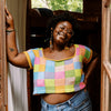 

Suncatcher - Intarsia T-shirt med Firkantet Hals
1