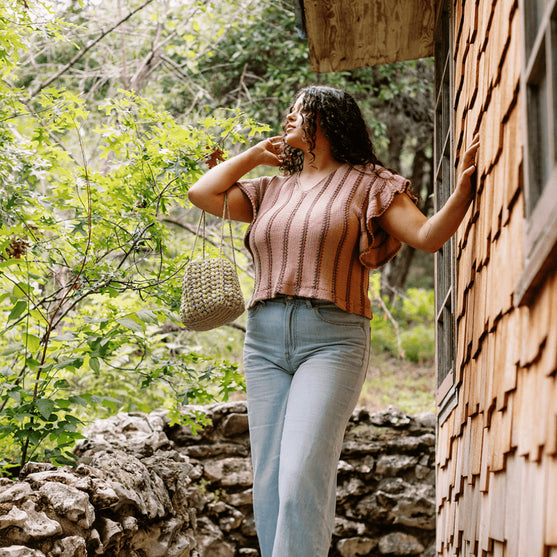 

Dalle de Verre - Top med Flæseærmer
4