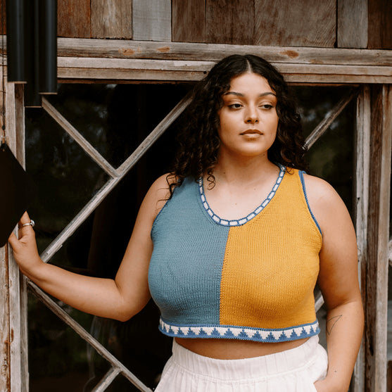 

Bevelled Tank - Ærmeløs Intarsia Top
1