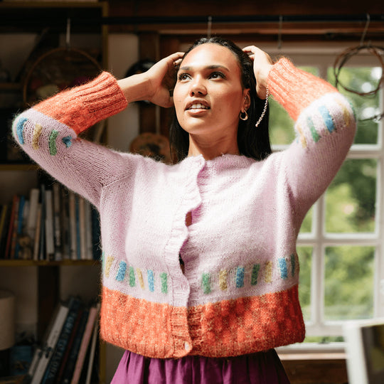 Kiln - Cardigan i flerfarvestrik