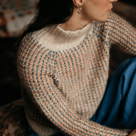 Vintage Tiles - Sweater i strukturstrik
