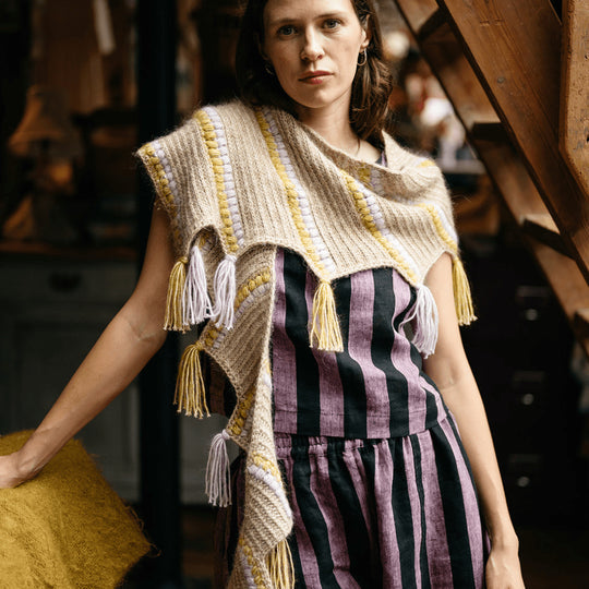 Calendula Shawl - Sjal med bobler og frynser