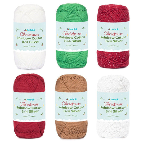 Rainbow Cotton 8/4 Christmas Silver Color Pack (Limited Edition) - Hobbii