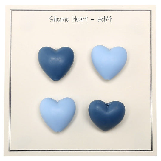 Silikone Perler, Hjerter, 4 stk. - Go Handmade