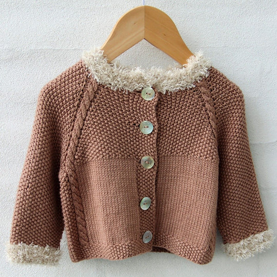 Cardigan Fur Moss Stitch